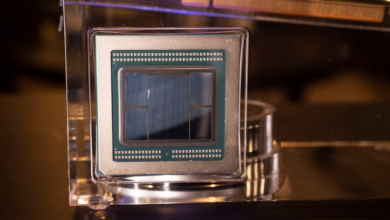 Those four rectangles surrounding the larger rectangle are the 16GB of HBM2 memory. It’s a lot.